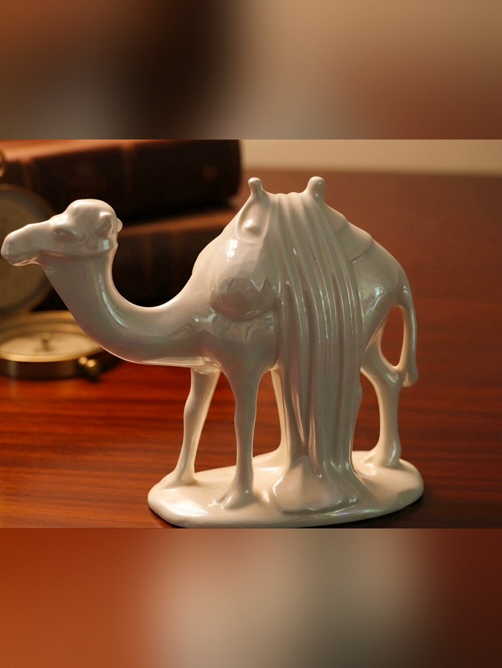 Vintage Holland Mold Opalescent White  Nativity Standing Camel